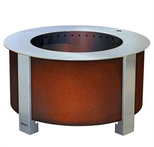 Breeo X Series 24 Smokeless Fire Pit - Corten - SearPlate Rim