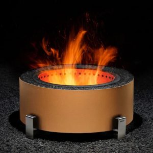 Breeo Luxeve 24" Smokeless Fire Pit with Lid & Glass - Earth Rust