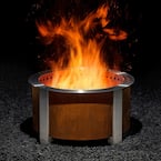 Breeo X Series 19 Smokeless Fire Pit - Corten - SearPlate Rim
