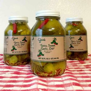 Jan's Spicy, Sweet, Garlic, Dill Pickles - 32 oz.