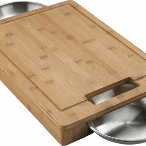 Napoleon Cutting Board 18.5" x 13.25" with Stainless Steel Bowls