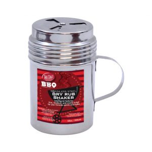 SS Dry Rub Shaker with handle/rotating lid - 10 oz.