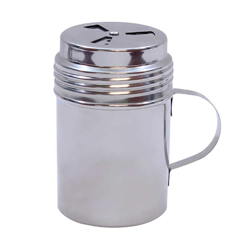 SS Dry Rub Shaker with handle/rotating lid - 10 oz. - Image 2
