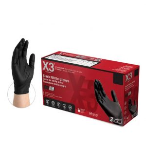 Black Nitrile Gloves PF, Size L (100/BX)