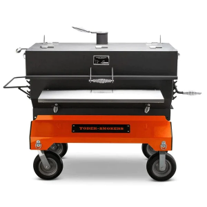 Yoder Smokers Flat Top Charcoal Grill (24 x 48) Competition Cart - Orange